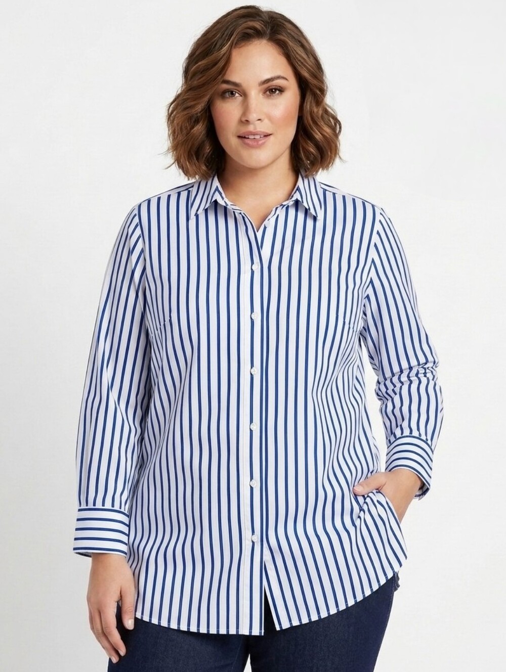 Classic Striped Button-down Size 20 Coastal Grandmother - Preppy - Layering